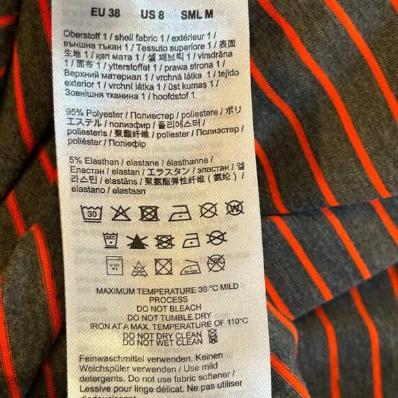 Bogner Long Sleeve Mock Turtleneck , Gray with orange stripes, Ladies Sz 8 - Picture 4 of 7